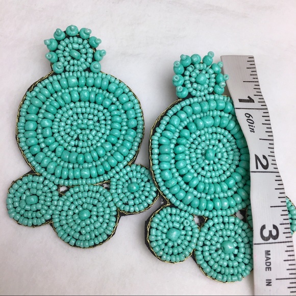 Carmen Turquoise Bead Drop Earrings - Picture 4 of 5